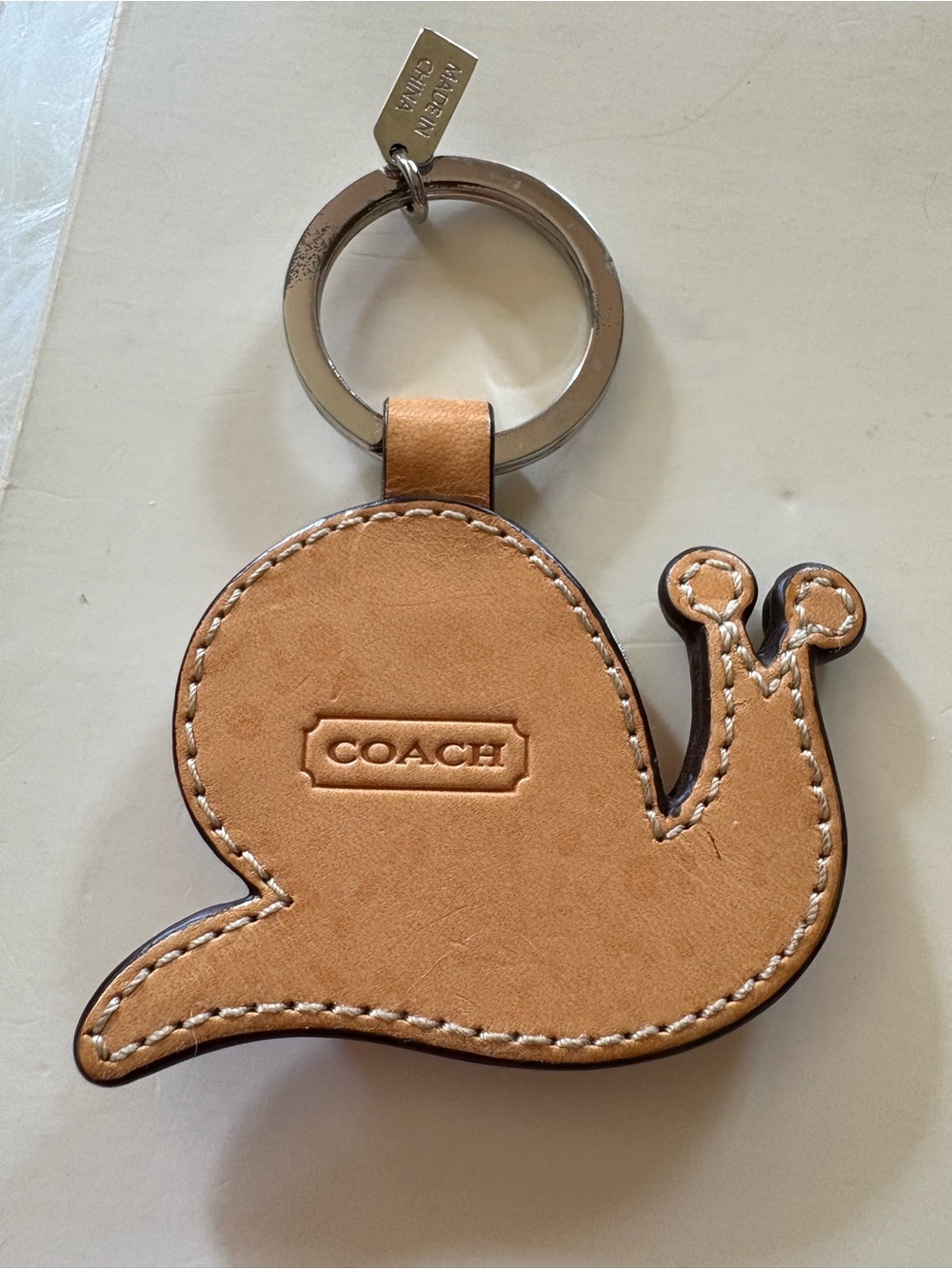 RARE VINTAGE COACH LEATHER SNAIL PINK SIGNATURE PATCHWORK JACQUARD KEYCHAIN - Picture 6 of 9